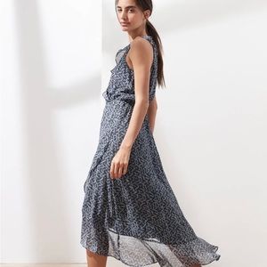 Banana Republic XL tall - faux wrap, asymmetrical high-low flowy dress.  NWT